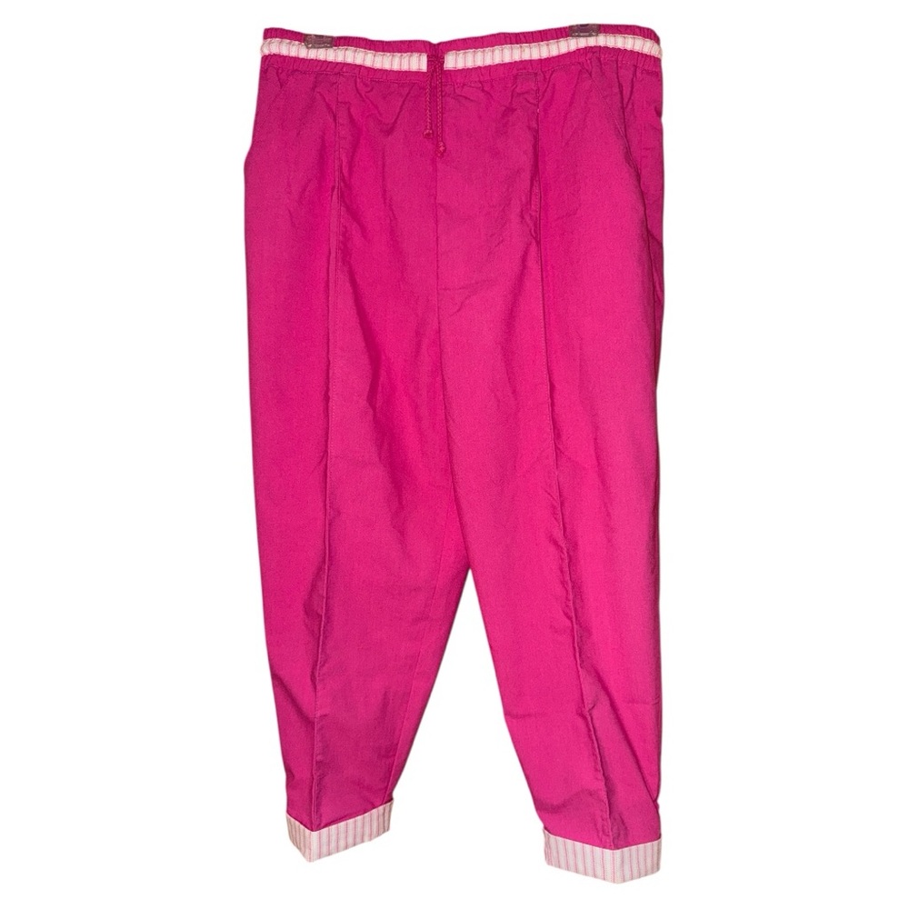 Justin Allen Vintage 90s Hot Pink Pull On Capris High Rise Drawstring Small‎